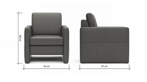 Sessel Arima - Leder, Anthrazit