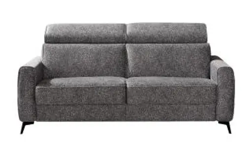 Schlafsofa EM Seipa - Kopfteil verstellbar, Stoff, Grau
