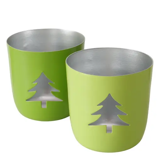 Windlicht - HØ ca. 8x8 cm, Grün