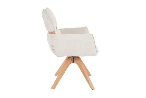 Armlehnstuhl MAROU - drehbar, Stoff, Beige