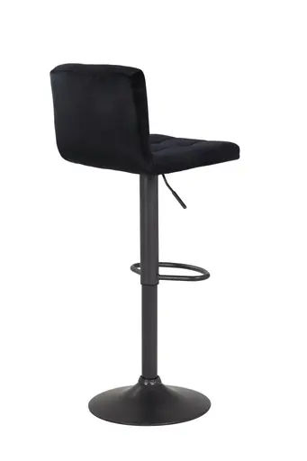 Barhocker - höhenverstellbar, Stoff, Schwarz
