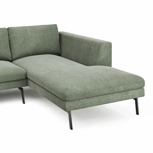 Ecksofa Helmi - 2,5-Sitzer, Longchair rechts, Stoff, Eukalyptus