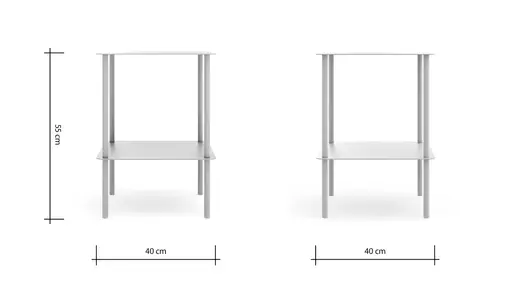 Beistelltisch Dagny - BHT ca. 40x55x40 cm, Quadratisch, Metall, Beige