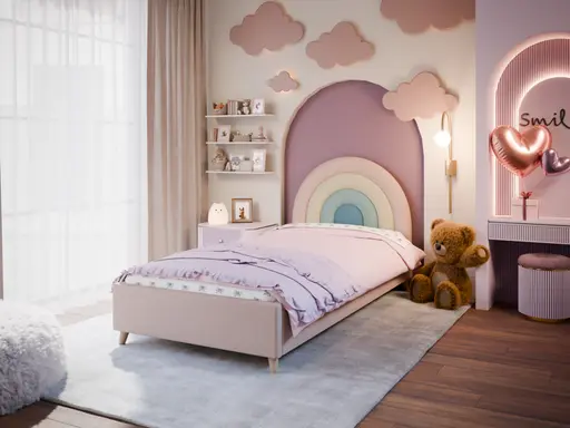 Bettgestell- Liegefläche ca. 120x200 cm, Rosa