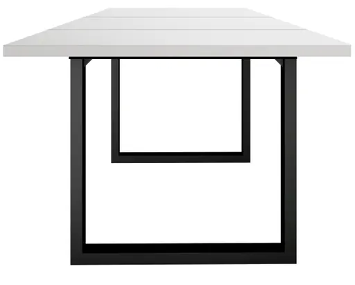 Esstisch - ausziehbar, LB ca. 140x90 cm, Weiß, Schwarz