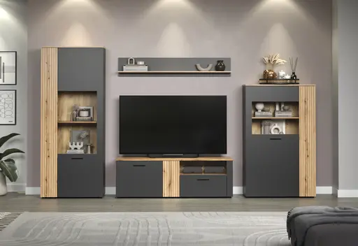 Wandboard - Anthrazit, Eiche Coast Evoke Nachbildung