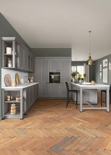 U-Küche 55.240 7 525, Achatgrau satin