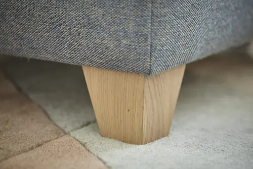 Wohnlandschaft Merlos - Longchair links mit 2,5 Sitzer und Ecke rechts, Stoff, Hellblau