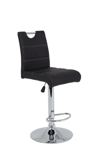 Barhocker - höhenverstellbar, Kunstleder, Schwarz