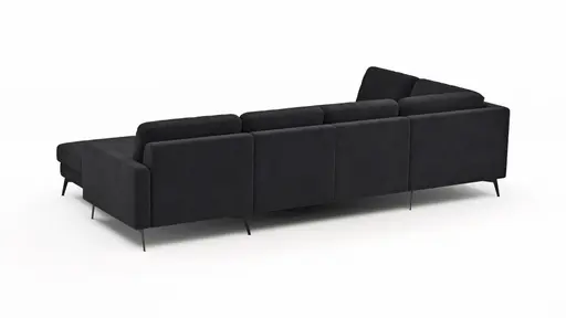 Wohnlandschaft Enna - Ecke links, 2,5-Sitzer, Longchair rechts, Stoff, Anthrazit