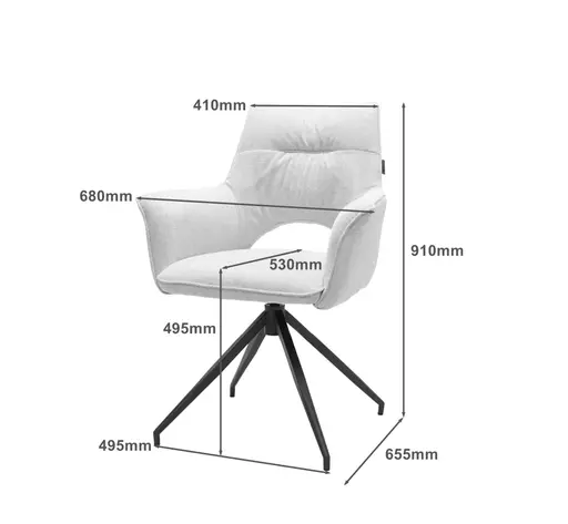 Armlehnstuhl MALEEN - drehbar, Stoff, Grün