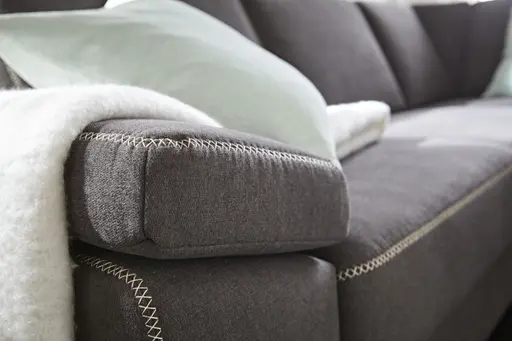 Ecksofa Sommerville - 2,5-Sitzer mit Ecke rechts, Stoff, Anthrazit