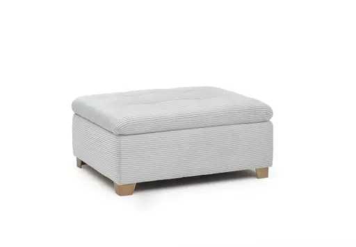 Hocker JAMILA - Stoff, Silberfarben