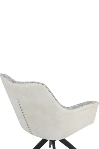 Armlehnstuhl - drehbar, Stoff, Grau, Vintage Creme