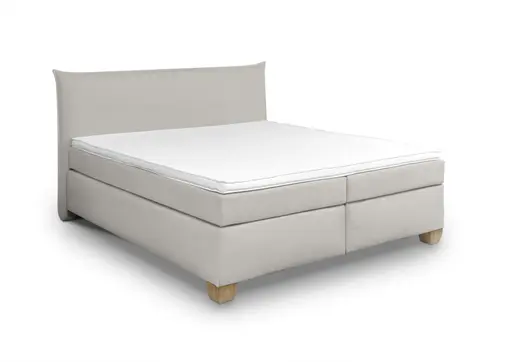  Boxspringbett HADAI- Liegefläche ca. 180x200 cm, Stoff, Hellgrau, Bonell/Bonell