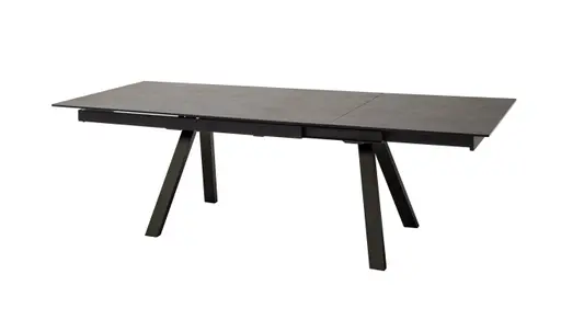 Esstisch - ausziehbar, LB ca. 180x95 cm, Keramik, Schwarz