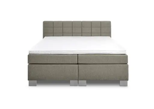 Boxspringbett HAIKOS- Liegefläche ca. 180x200 cm, Stoff, Hellbraun,  Bonell/Bonell