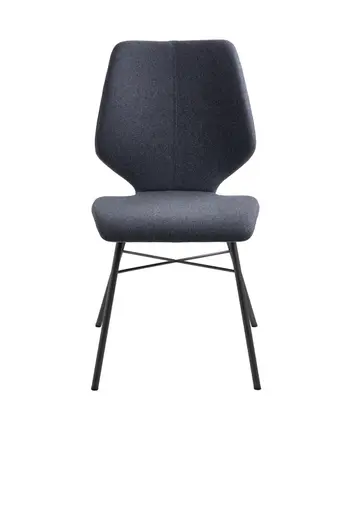 Stuhl Penthouse - Stoff, Steingrau, 4 Fuß, Anthrazit