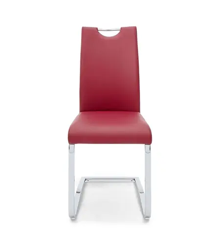 Freischwinger - Kunstleder, Weinrot, Chrom