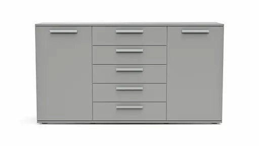 Kommode Viana - Holzwerkstoff, Steingrau