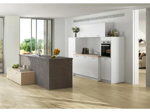 Inselküche 52.180 2 520, Weiß matt