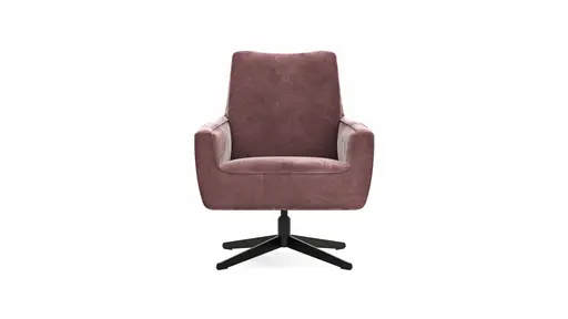Drehsessel Matina - Größe M, Leder&Stoff, Nougat, Weinrot