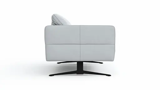 Sofa Estrela - 2,5-Sitzer inkl. Rücken-/Armlehne verstellbar, Leder, Hellgrau