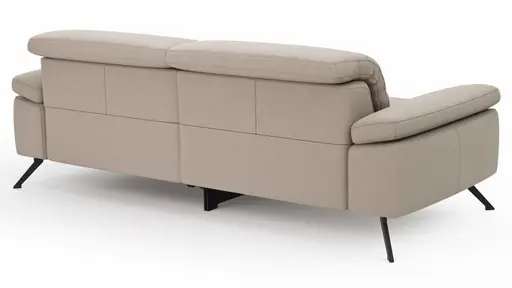 Sofa Rafaela 2.0 - 2,5-Sitzer inkl. 1x Relaxfunktion und Kopfteile verstellbar, Leder, Champagner