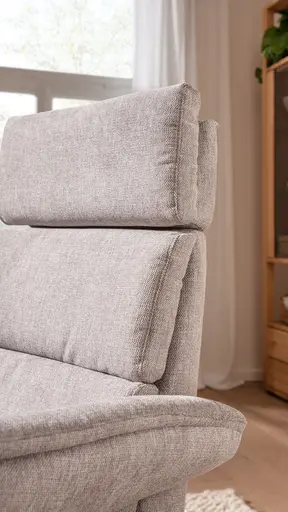 Relaxsessel Amila - Größe M, inkl. Relaxfunktion und Kopfteilverstellung, Stoff, Grau