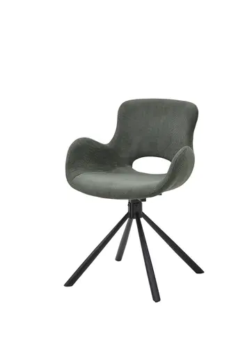 Armlehnstuhl - drehbar, Cord, Dunkelgrün