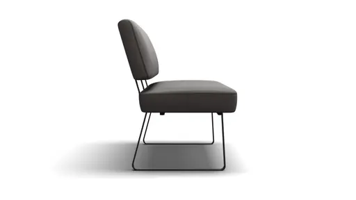 Polsterbank Carmelo - Breite ca. 163 cm, Leder, Steingrau