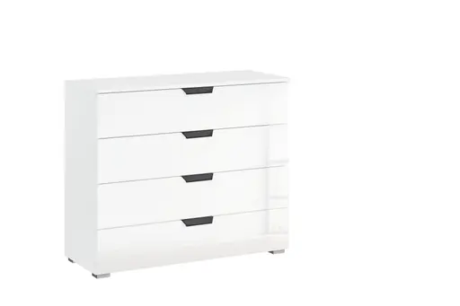 Kommode ROMED- Weiß, Glas Weiß