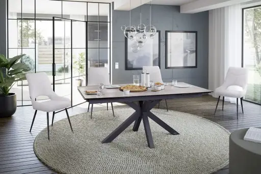 Esstisch MELANIA - ausziehbar, LB ca. 180x95, Keramik, Braun