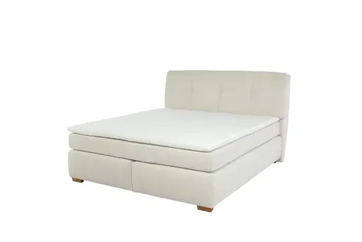Boxspringbett JORINA MIX- Liegefläche ca. 180x200 cm, Stoff, Creme