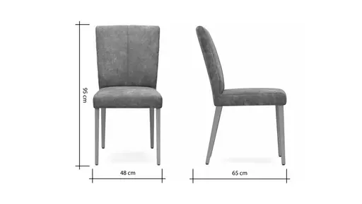 Stuhl Edmonton - Stoff, Graubraun