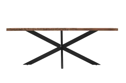 Esstisch - LB ca. 220x100 cm, Akazie massiv, Baumkante, Schwarz