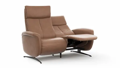 Sofa Sitz.Konzept Sofa - 2,5-Sitzer inkl. Relaxfunktion (motorisch) und Kopfteilverstellung, Leder, Cognac