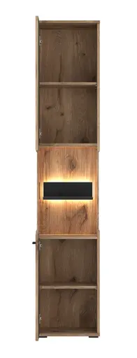 Vitrine - mit Beleuchtung, Viking Eiche Nachbildung, Anthrazit