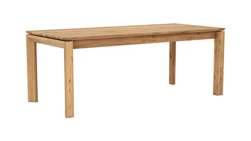 Esstisch Farmingdale - ausziehbar, Platte mit schräger Kante, LB ca. 200x90 cm, Eiche massiv, natur geölt