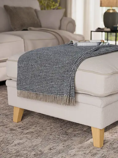 Hocker Mapleton - Stoff, Creme