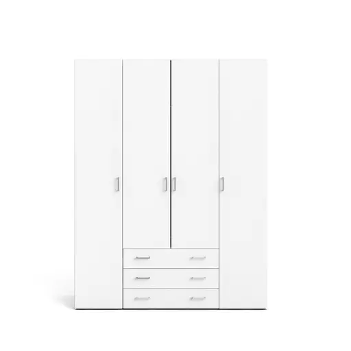 Drehtürenschrank- B ca. 154 cm, Weiß