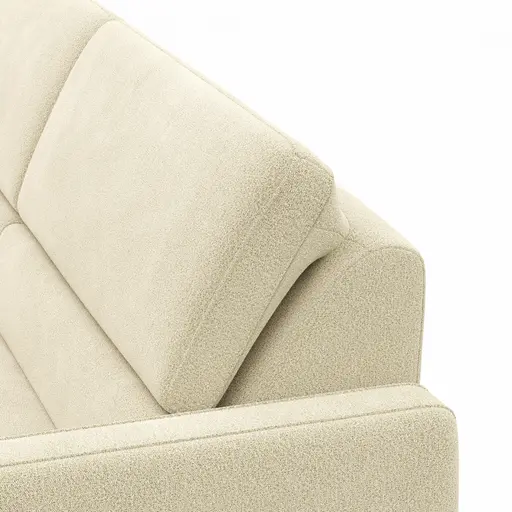 Ecksofa Valera - Ecke mit 3-Sitzer rechts inkl. Rückenlehne verstellbar und Relaxfunktion motorisch, Stoff, Natur