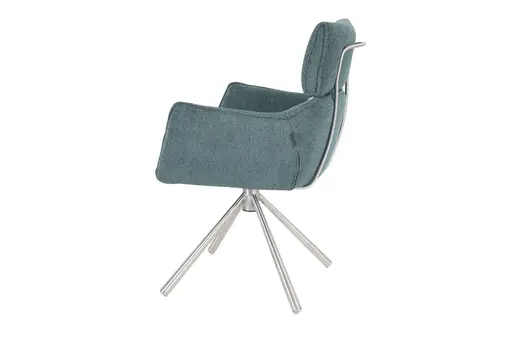 Armlehnstuhl MASHA - drehbar, Stoff, Petrol