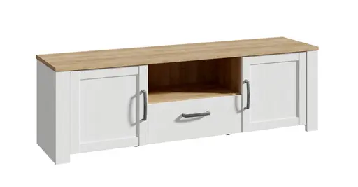 TV-Board FELLIAN- B ca. 166 cm, Weiß, Eiche Dekor