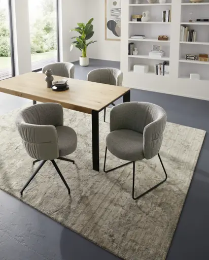 Armlehnstuhl Milana - Stoff, Grau