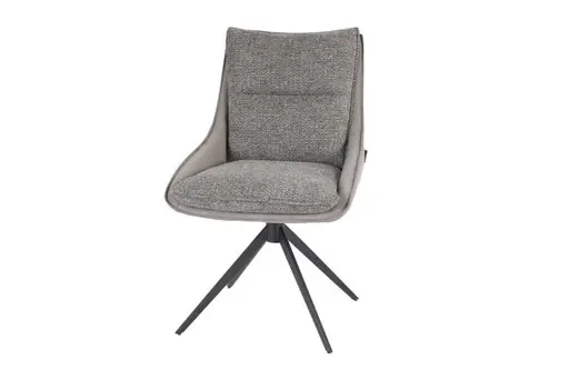 Stuhl MANDY - drehbar, Stoff, Graubeige
