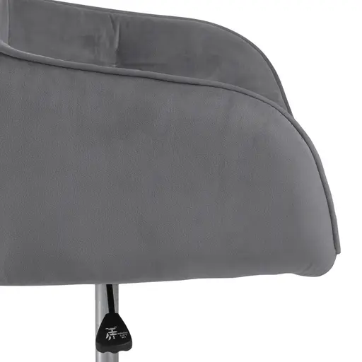 Schreibtischstuhl - höhenverstellbar, Samt, Dunkelgrau