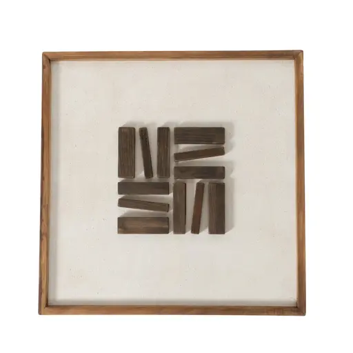 Wandobjekt - Holz, HBT ca. 62x62x4 cm, Beige/Natur