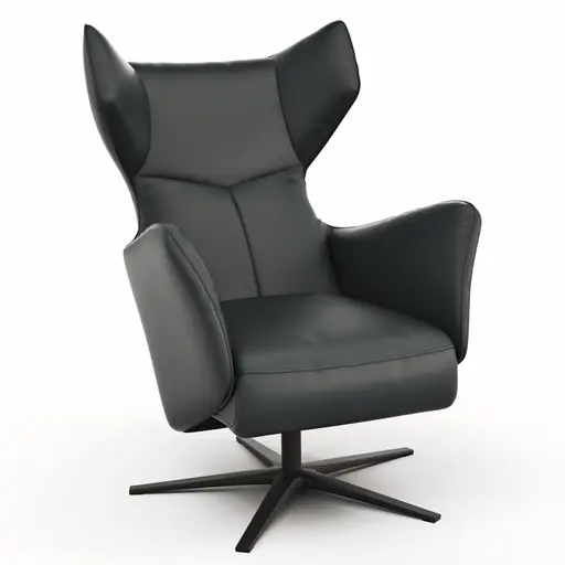 Sessel Noto Relax II - Rückenlehne verstellbar, Leder, schwarz