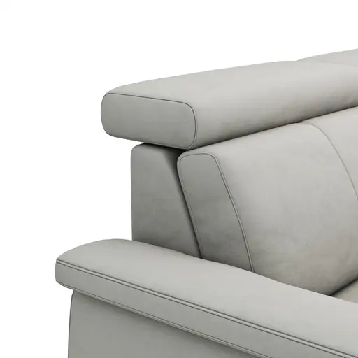 Ecksofa Cornella - 2-Sitzer mit Ecke rechts, Stoff, Hellgrau